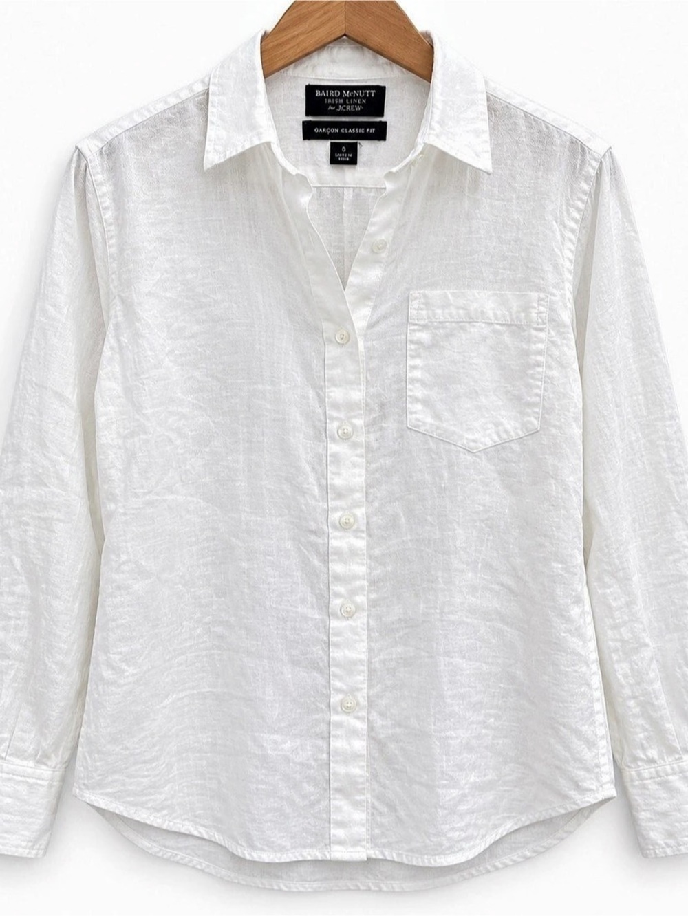J.Crew Baird McNutt Irish 100% Linen Garçon Classic Shirt White Size 0